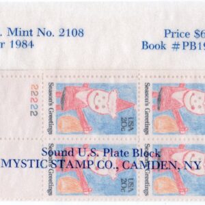 Scott #2108 Santa Claus Plate Block of 4 Stamps - Mystic