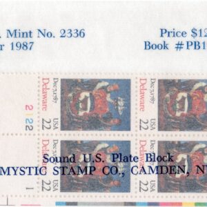 Scott #2336 Delaware Plate Block of 4 Stamps - Mystic