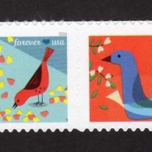 Scott #6049a (6046) Love Birds Strip of 4 Forever Stamps - MNH
