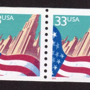 Scott #3280 Flag Over City Coil Pair of Stamps - MNH Small Date