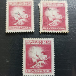 Stamp Latin America Peru 1952-1961 "Symbol of Education" Tax