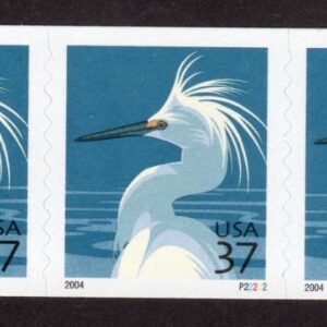 Scott #3829A Snowy Egret Plate # Coil (PNC5) of 5 Stamps - MNH P#P22222