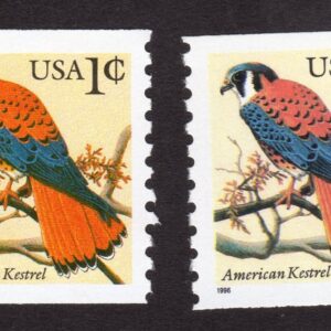 Scott #3044 & 3044a American Kestrel Single Coil Stamp - MNH