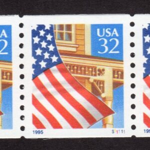 Scott #2914 Flag Over Porch Plate # Coil (PNC3) of 3 Stamps - MNH w/Back #03700