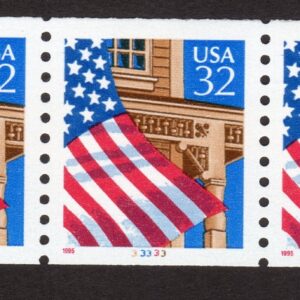 Scott #2913 Flag Over Porch Plate # Coil (PNC3) of 3 Stamps - MNH P#33333 LGG