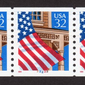 Scott #2913 Flag Over Porch Plate # Coil (PNC3) of 3 Stamps - MNH P#22222 LGG