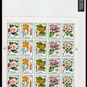 Scott #3197a (3193-97) Flowering Trees Sheet of 20 Stamps - Sealed White