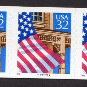 Scott #2915A Flag Over Porch Plate # Coil (PNC5) of 5 Stamps MNH P#77777A 10x10