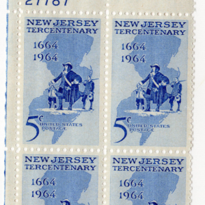 Scott #1247 New Jersey 5¢ Plate Block of 4 Stamps - MNH
