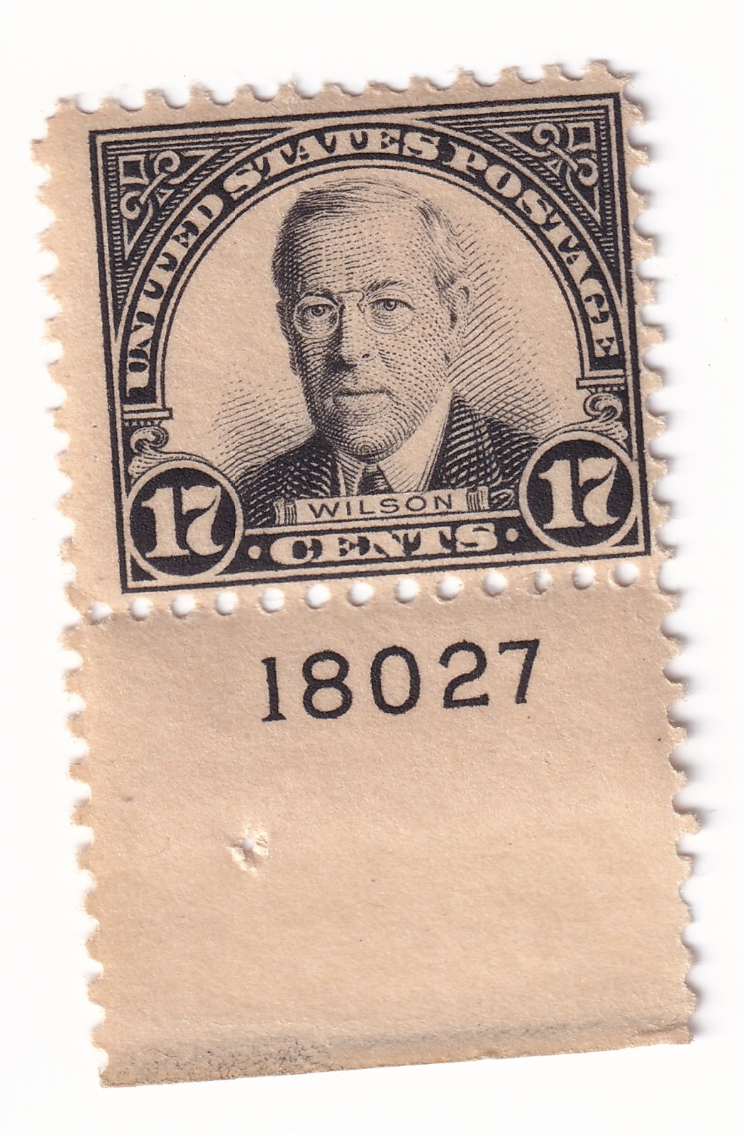 Scott #623 Woodrow Wilson Plate # Single Stamp - MNH P#18027