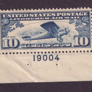 Scott #c10 Map & Planes Plate # Single Stamp - MNH P#19004