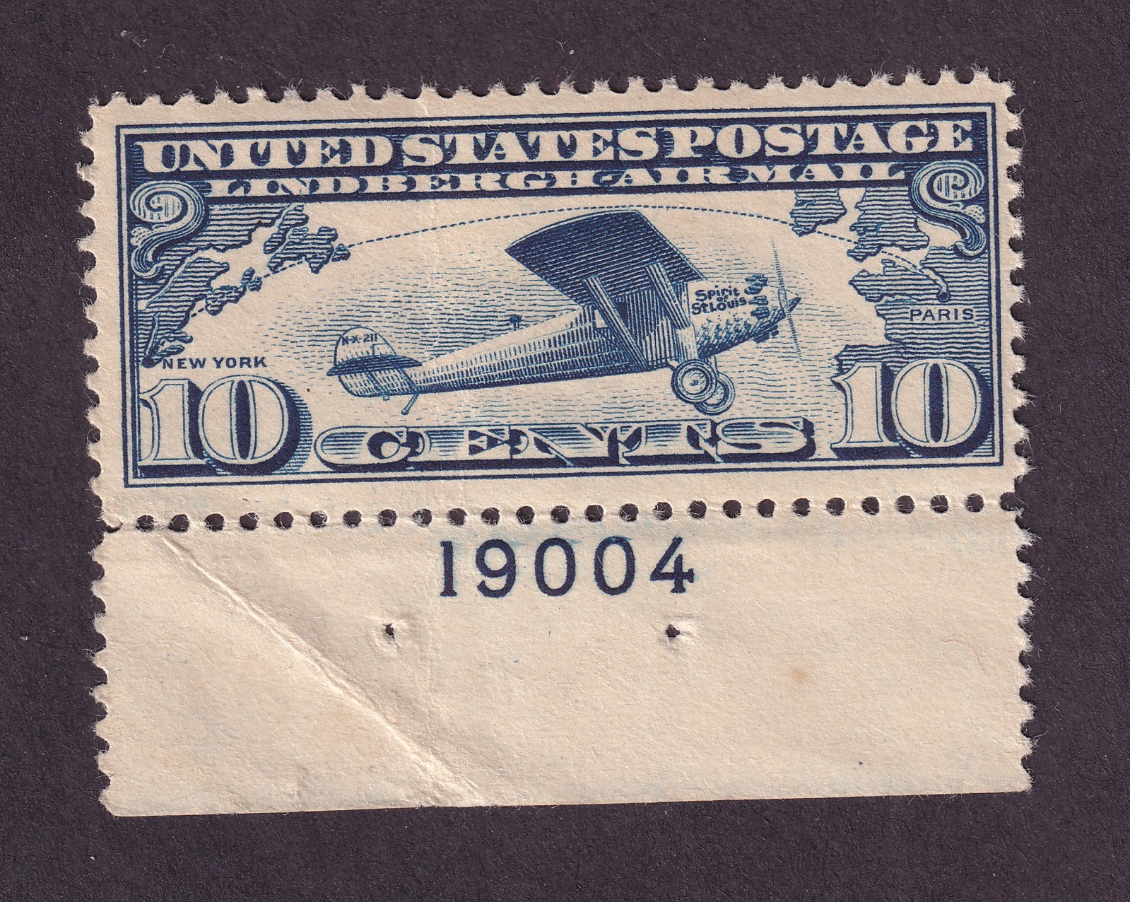 Scott #c10 Map & Planes Plate # Single Stamp - MNH P#19004