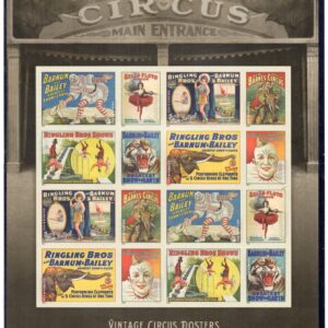 Scott #4905a Vintage Circus Posters Sheet of 16 Stamps - MNH in mount