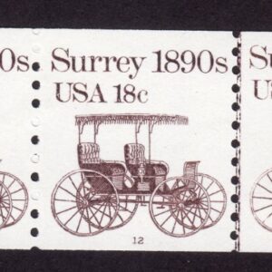 Scott #1907 Surrey 1890s Plate # (PNC5) Coil of 5 Stamps - MNH P#12