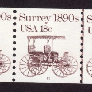Scott #1907 Surrey 1890s Plate # (PNC5) Coil of 5 Stamps - MNH P#10