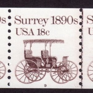 Scott #1907 Surrey 1890s Plate # (PNC5) Coil of 5 Stamps - MNH P#9