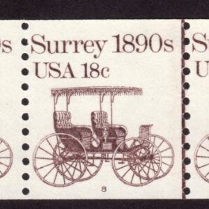 Scott #1907 Surrey 1890s Plate # (PNC5) Coil of 5 Stamps - MNH P#7