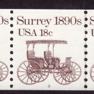 Scott #1907 Surrey 1890s Plate # (PNC5) Coil of 5 Stamps - MNH P#3