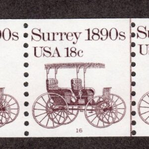 Scott #1907 Surrey 1890s Plate # (PNC5) Coil of 5 Stamps - MNH P#16