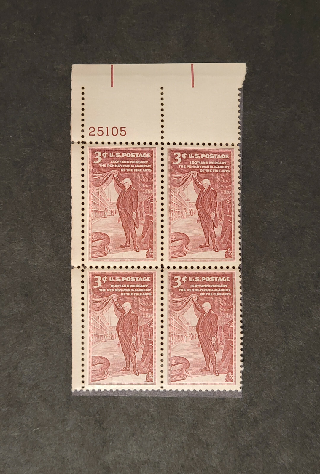 Scott #1064 Pennsylvania Academy of Arts Plate Block of 4 Stamps - MNH