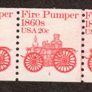Scott #1908 Fire Pumper 1860s Plate # (PNC5) Coil of 5 Stamps - MNH P#3