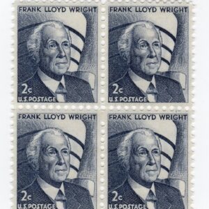 Scott #1280 Frank Lloyd Wright Block of 4 Stamps - MNH Perf Skip EFO
