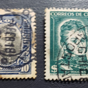 Stamp Latin America Chile Bernardo O' Higgins 1915 & 1952