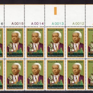 Scott #1804 Benjamin Banneker Black Heritage Plate Block of 12 Stamps MNH UR #1