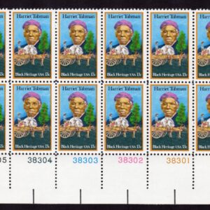 Scott #1744 Harriet Tubman (Black Heritage) Plate Block of 12 Stamps - MNH LR