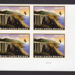 Scott #4439 Bixby Creek Bridge Plate Block of 4 Stamps - MNH LR #1