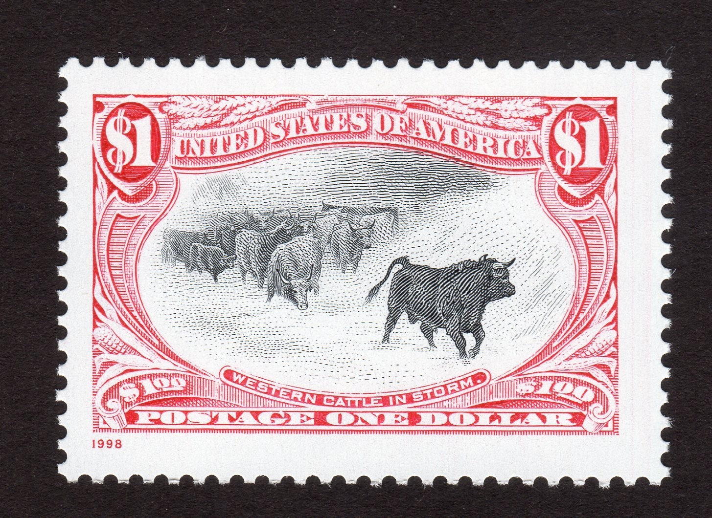 Scott #3210 Trans-Mississippi Cattle in the Storm Single Stamp - MNH