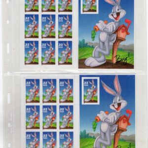 Scott #3137-3138 Bugs Bunny Sheet of 10 Stamps Perf Imperf MNH in Vario Page