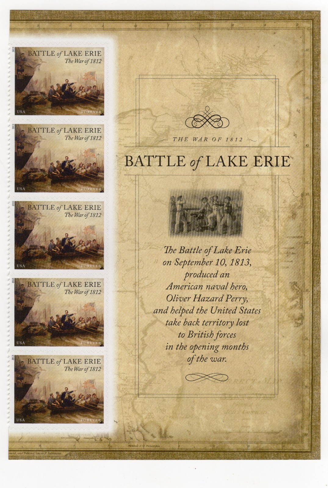 Scott #4805 Lake Erie War of 1812 Title Block of 5 Forever Stamps - MNH