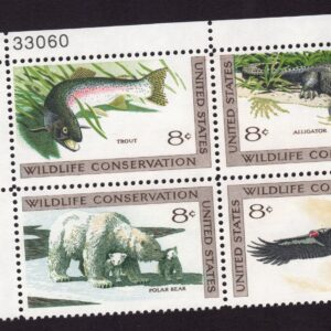 Scott #1430a Wildlife Conservation Plate Block of 4 Stamps - MNH P#33060 UL