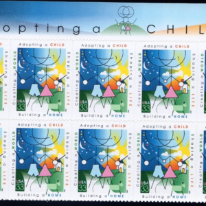Scott #3398 33¢ ADOPTING A CHILD Half Sheet of 10 Stamps - MNH Top