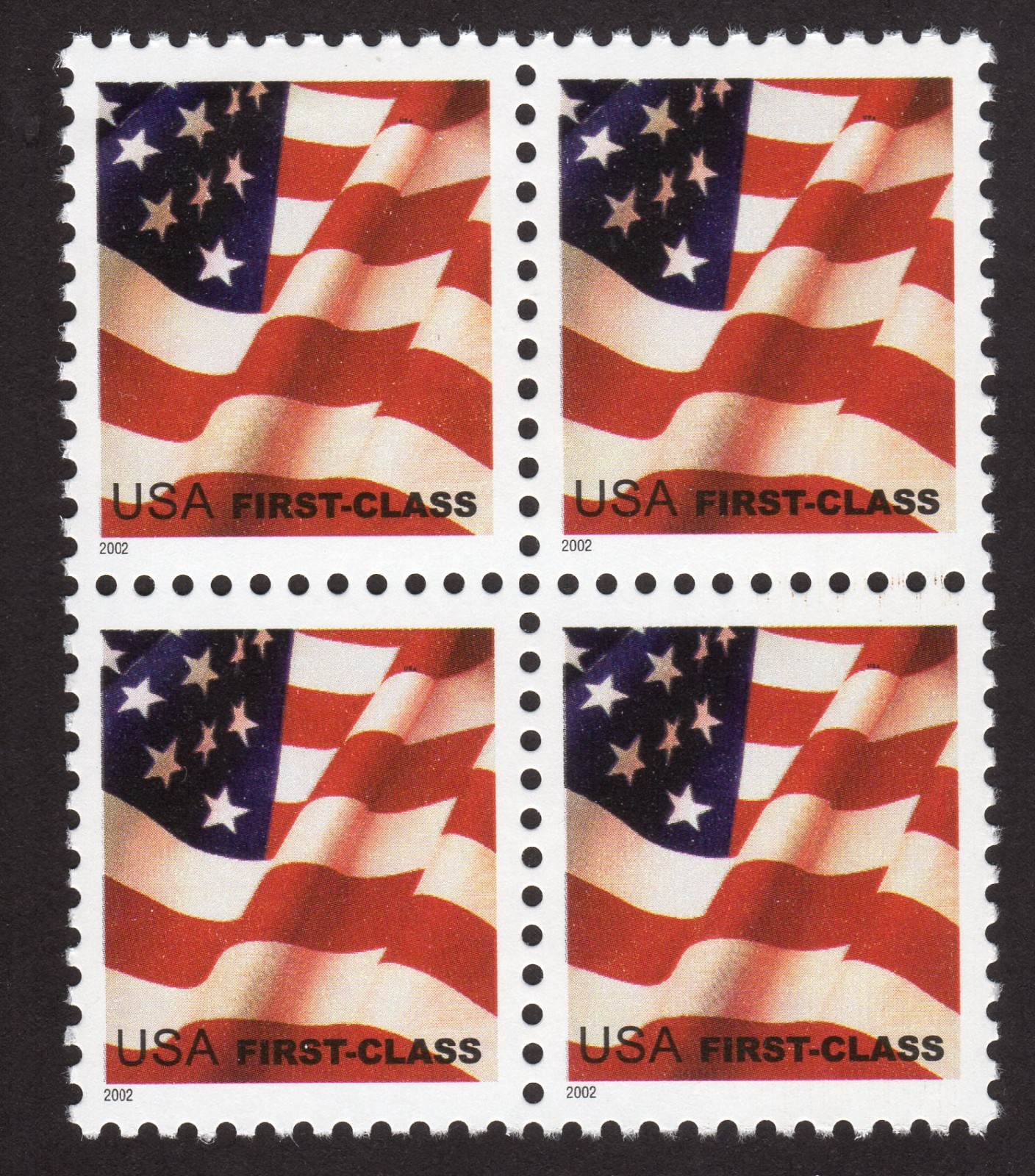 Scott #3620 Waving Flag Block of 4 Stamps - MNH