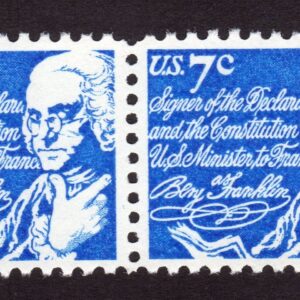 Scott #1393D Benjamin Franklin Pair of Stamps - MNH #1 Dull Gum