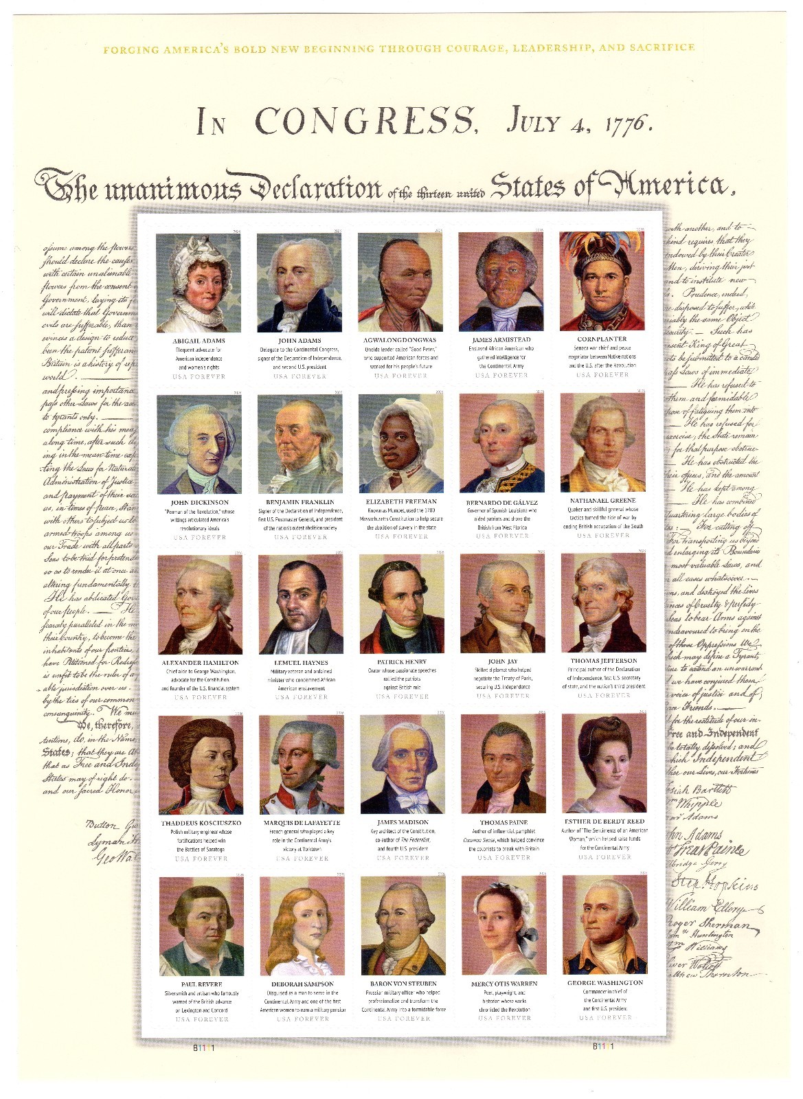 Scott #6068 Figures of the American Revolution Sheet of 25 Stamps - MNH