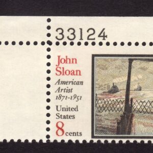 Scott #1433 John Sloan Plate # Single Stamp - MNH P#33124 UL