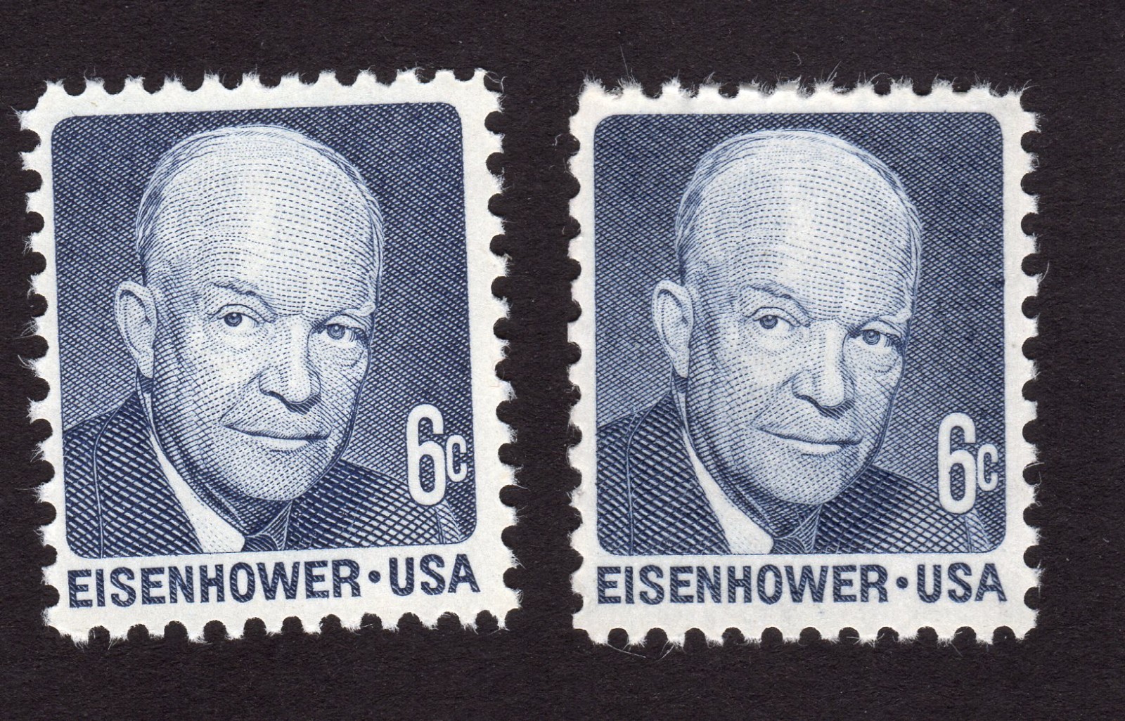 Scott #1393 Dwight Eisenhower Dull & Shiny Gum Single Stamps - MNH