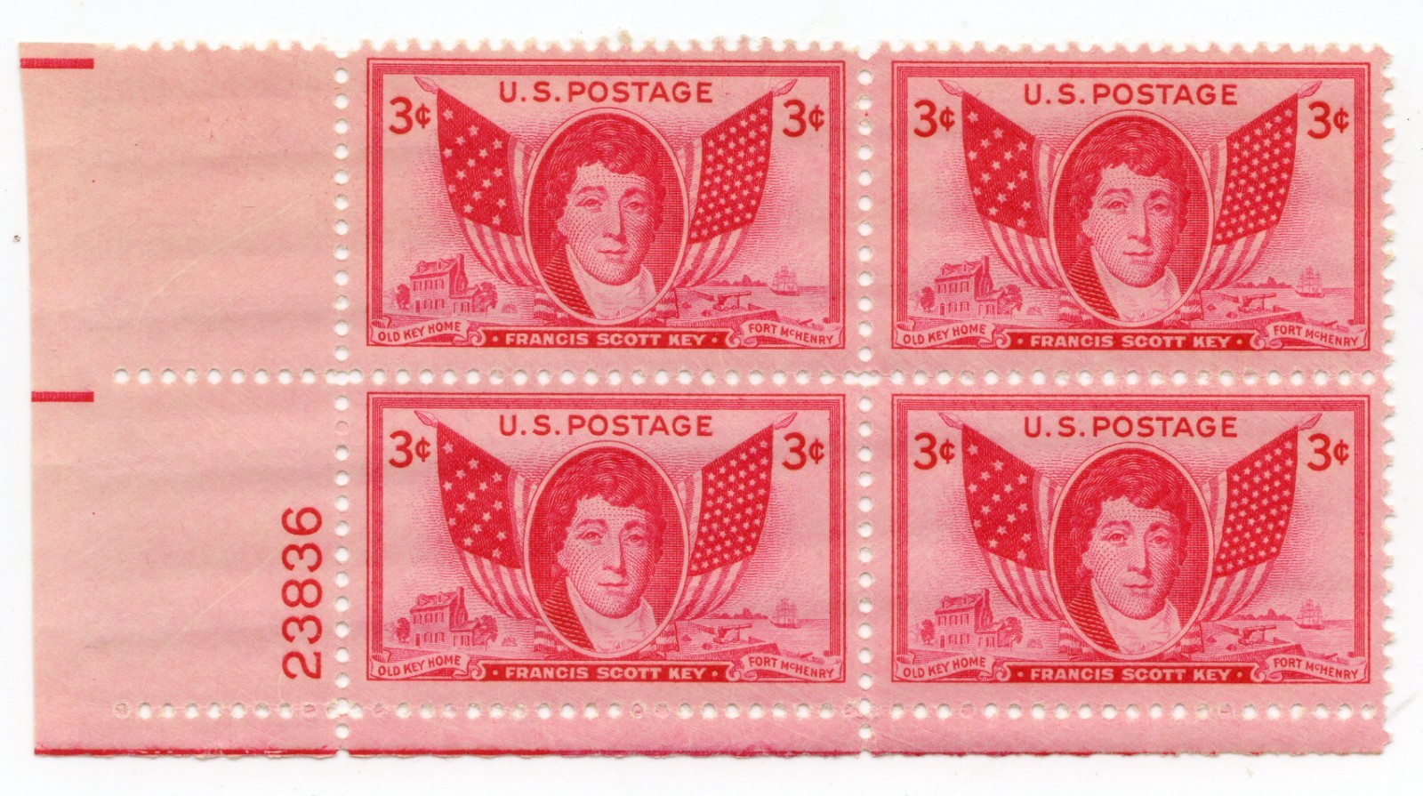 Scott #962 Francis Scott Key Plate Block of 4 Stamps - MNH P#23836 LL