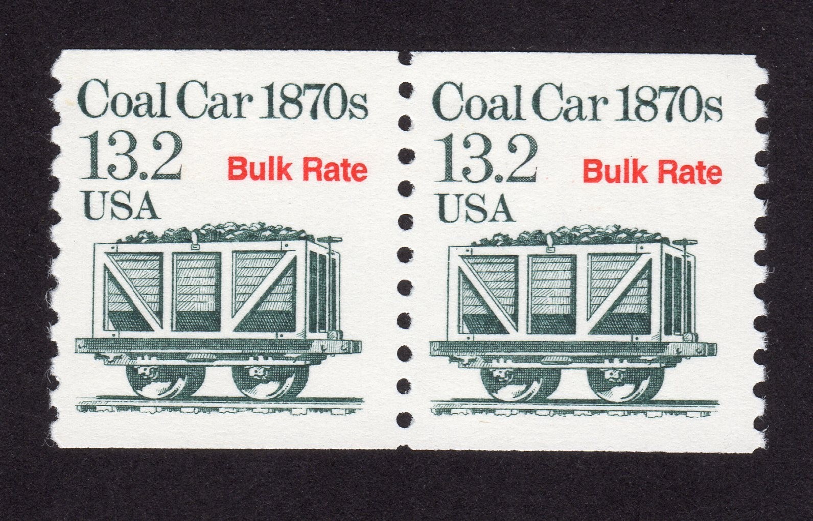 Scott #2259 Coal Car 1870s Coil Pair of Stamps - MNH
