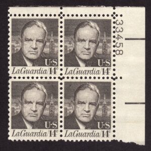 Scott #1397 Fiorello LaGuardia Plate Block of 4 Stamps - MNH P#33458 UR