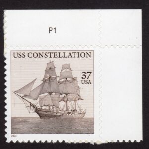 Scott #3869 USS Constellation Plate # Single Stamp - MNH UR