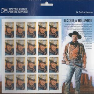 Scott #3876 37¢ Legends of Hollywood - John Wayne Sheet of 20 Stamps - Sealed