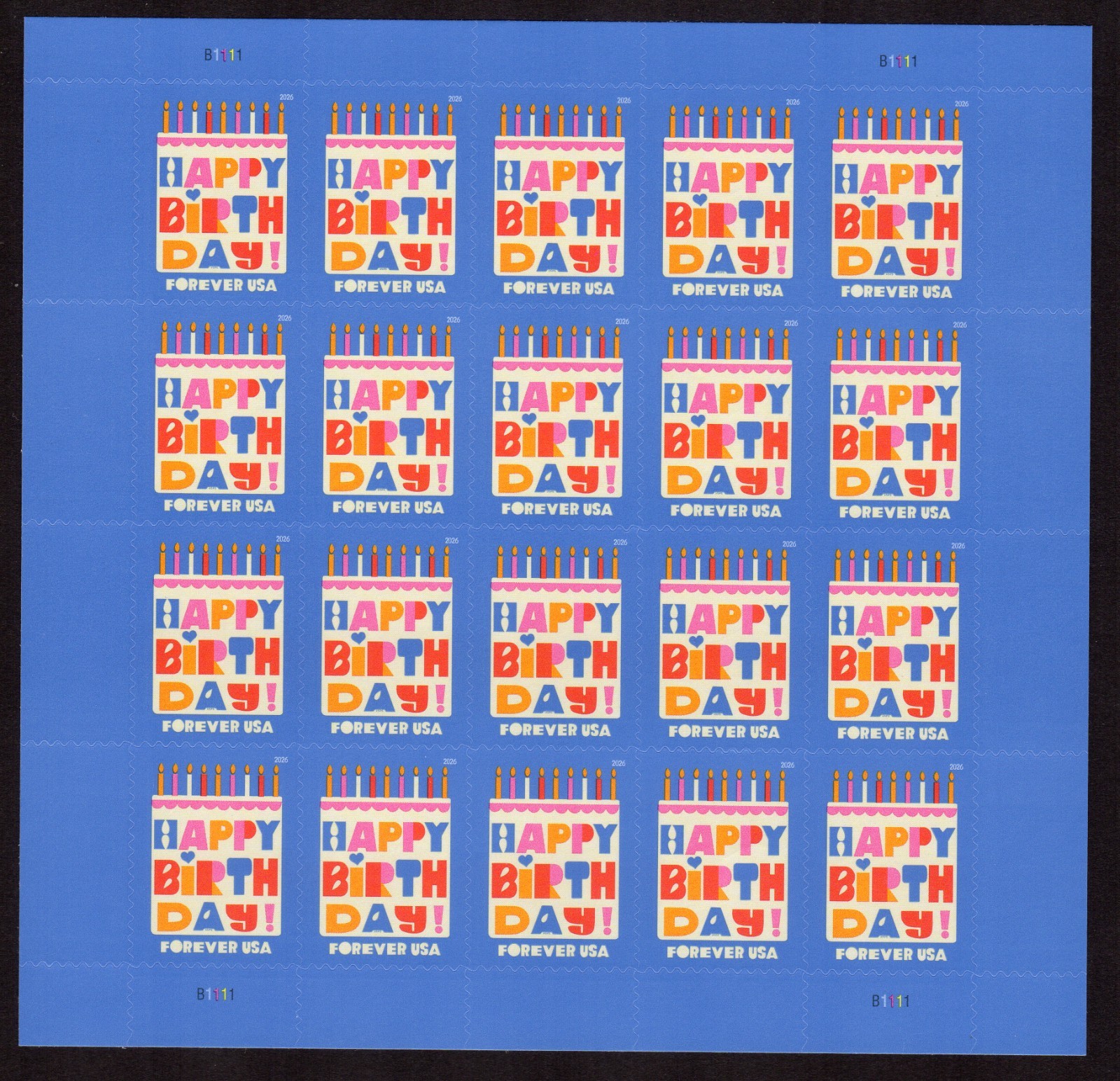Scott #6069 Happy Birthday Sheet of 20 Forever Stamps - MNH In Stock