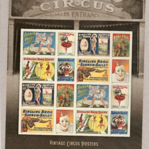 Scott #4905a Vintage Circus Posters Sheet of 16 Stamps - Sealed