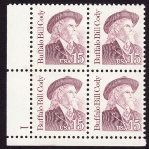 Scott #2177 Buffalo Bill Cody Plate Block of 4 Stamps - MNH P#1 LL