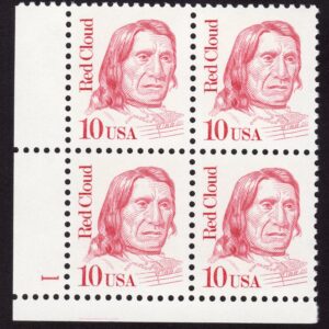 Scott #2175 Red Cloud Plate Block of 4 Stamps - MNH P#1 LL
