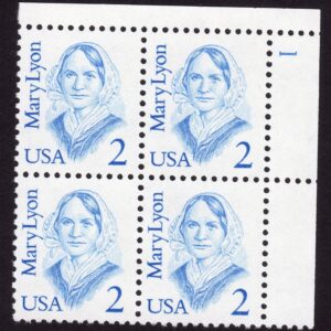 Scott #2169 Mary Lyon Plate Block of 4 Stamps - MNH P#1 UR